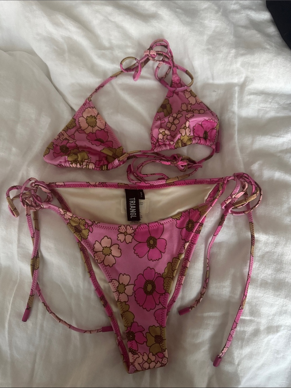 triangl swimwear Pink Floral String Bikini